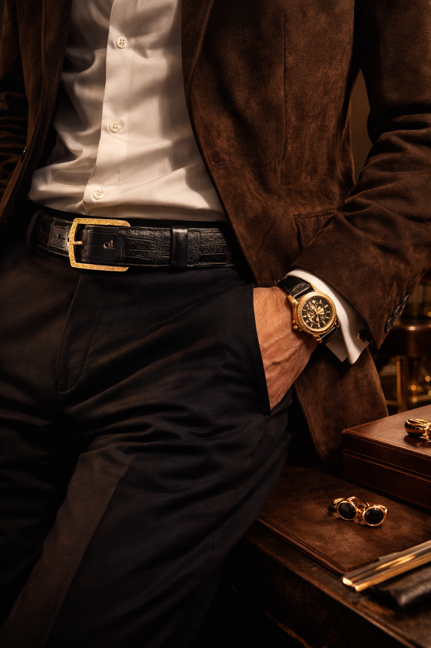 18k Solid Gold Engraved Buckle