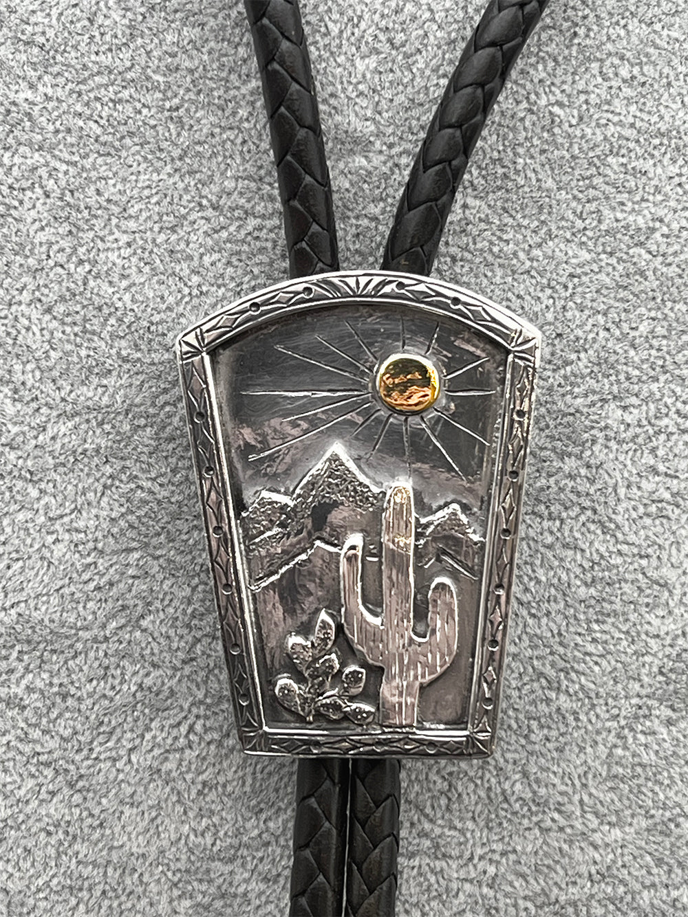 Silver and Gold "High Desert" Bolo Tie