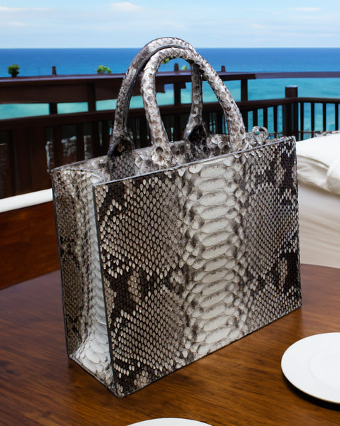 Natural Genuine Python Tote – JohnAllenWoodward