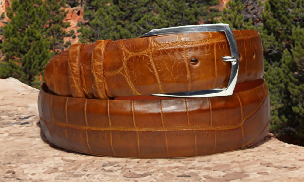 Matte/Soft Alligator Belt Strap With Complementary Buckle