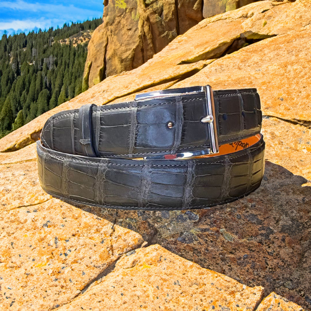 Limited Edition Grey Matte Alligator Belt