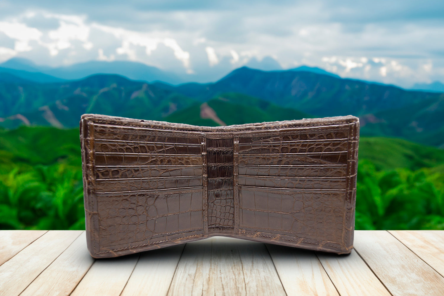 Brown Hornback “Chairman” Alligator Wallet