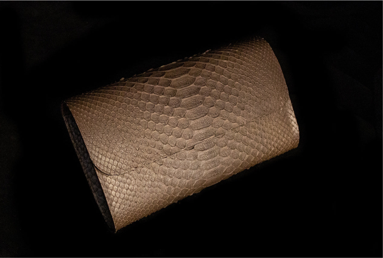 Chocolate Python Clutch