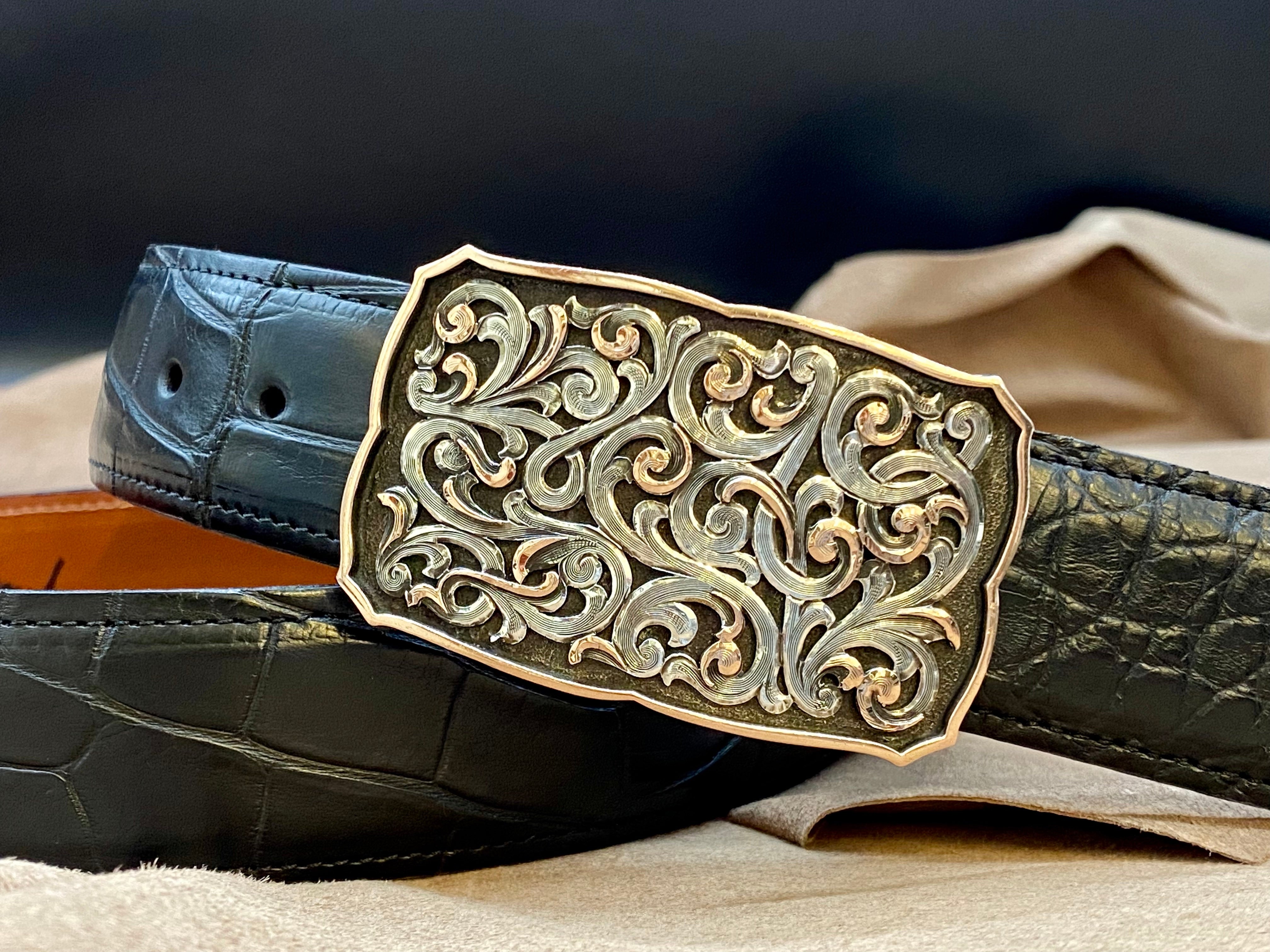 "Filagree" Silver and Gold Buckle by Bohlin