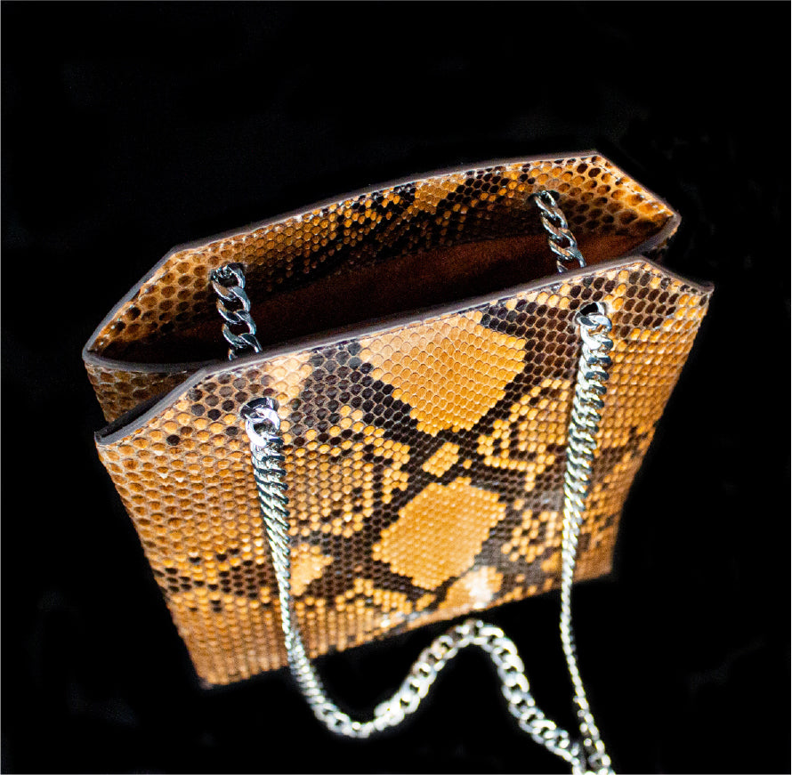 Brown Python Medium Crossbody