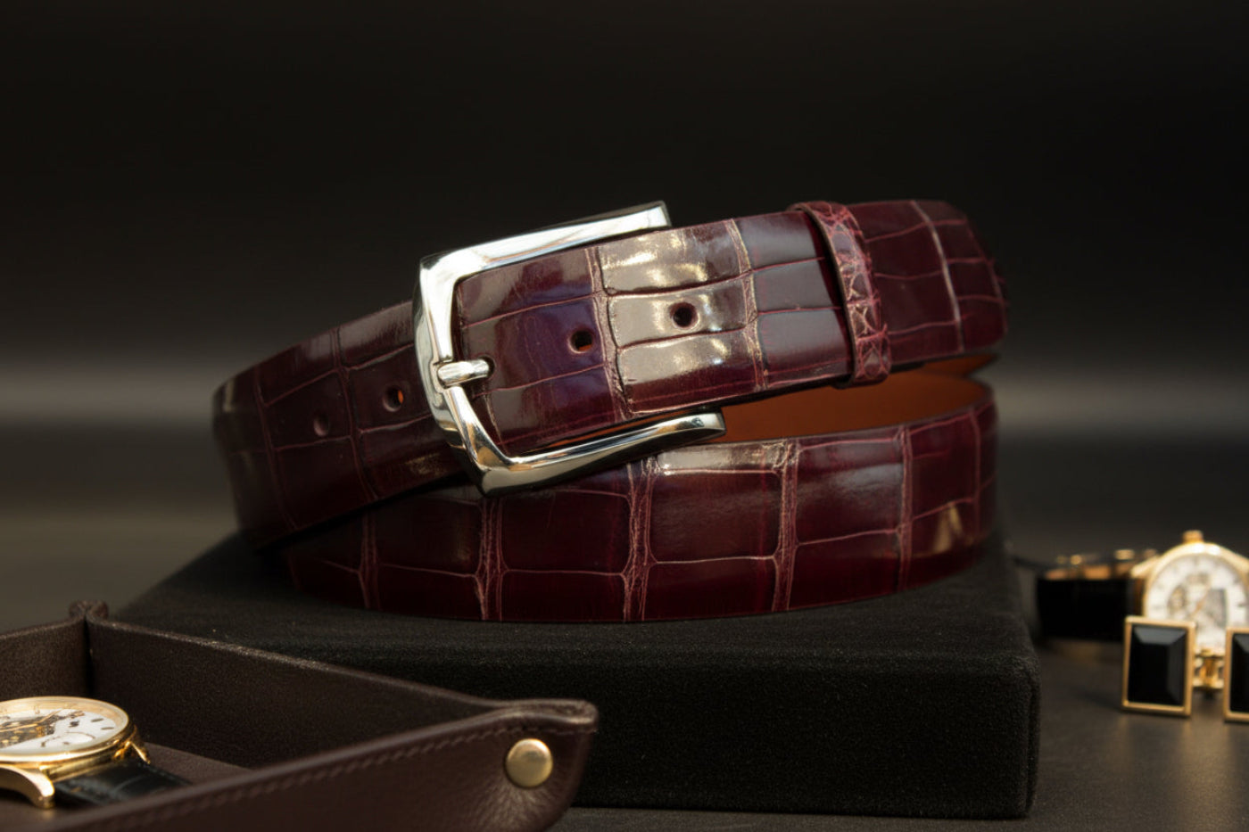 Limited Edition Burgundy Alligator Belt