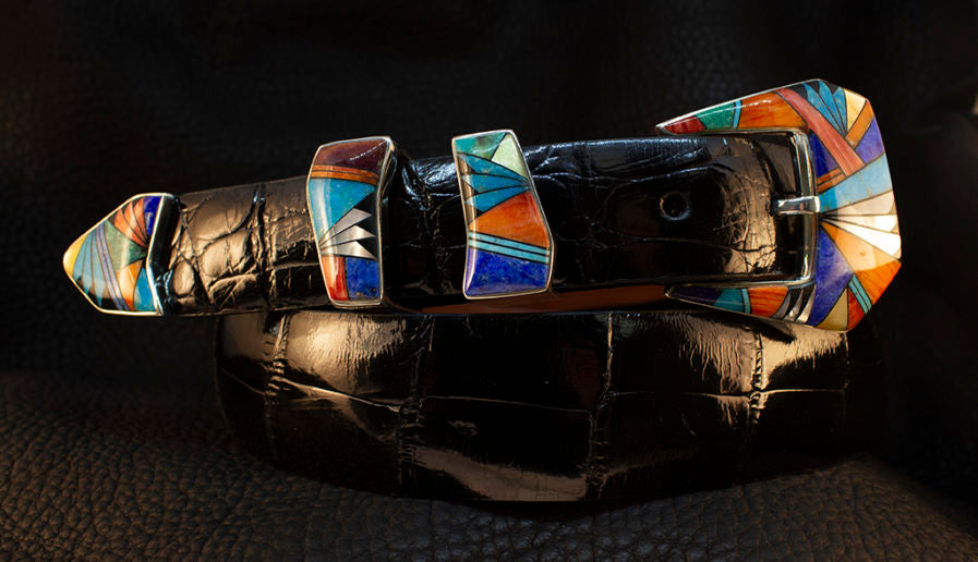 BG Mudd "Pearl Street" 4 Piece Sterling Silver and Stone Inlay