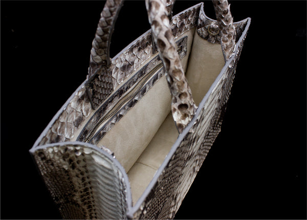 Natural Genuine Python Tote – JohnAllenWoodward