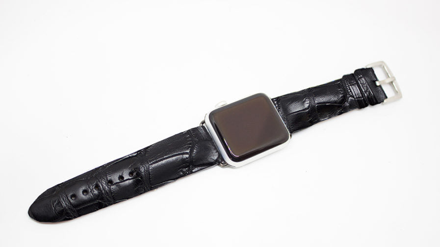 Black Matte Alligator Watch Strap