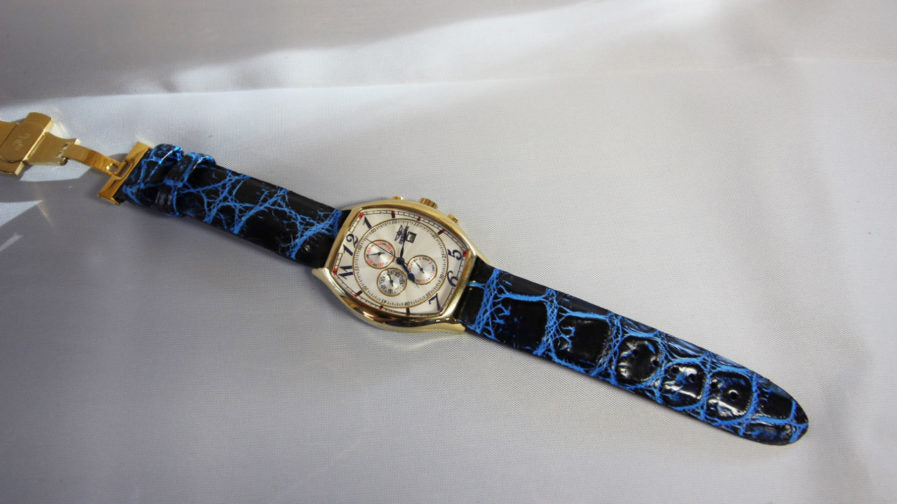 Black Turquoise Alligator Watch Strap