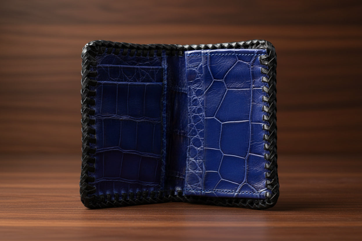 "Salvatore" Money Clip Credit Card Wallet in Blue