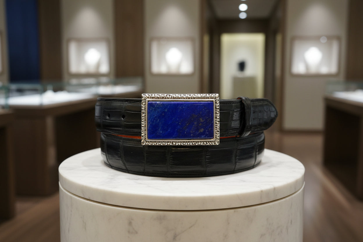 "Blue Sky" Lapis and Sterling Silver Buckle