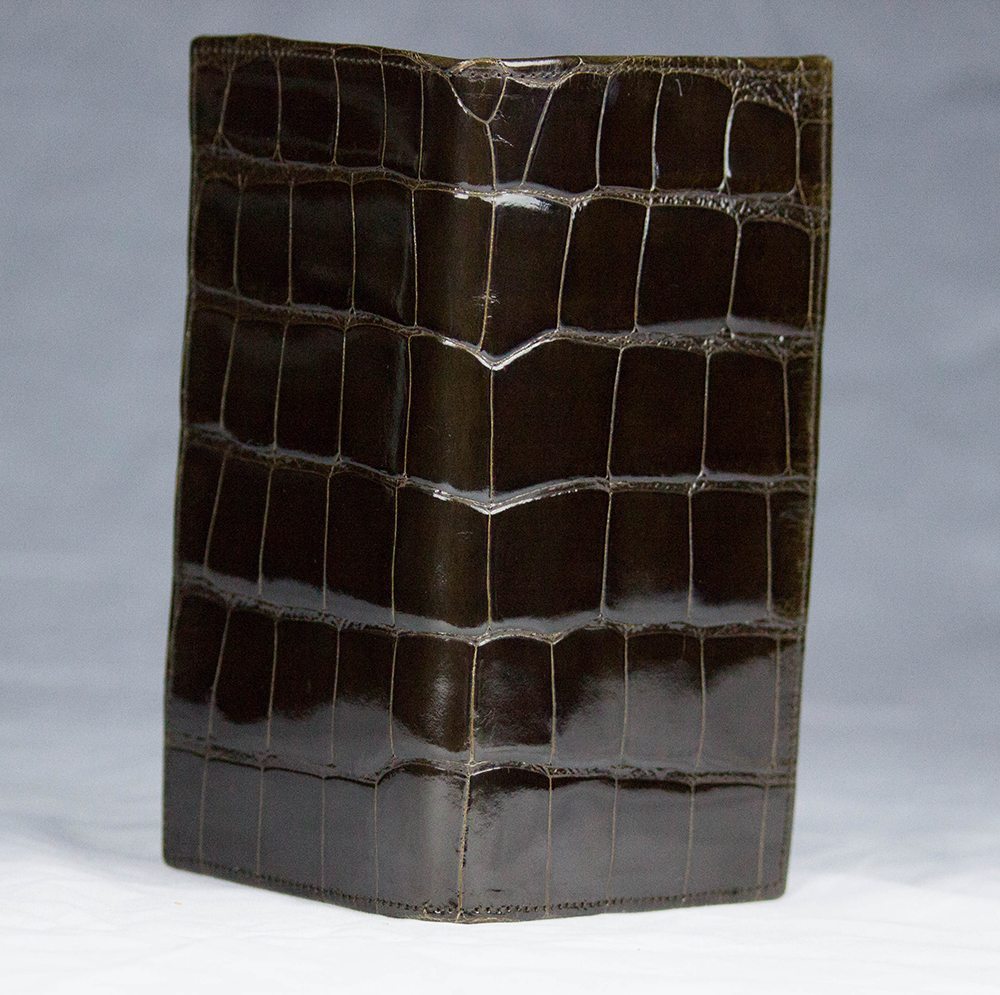 Chocolate Alligator Checkbook Wallet