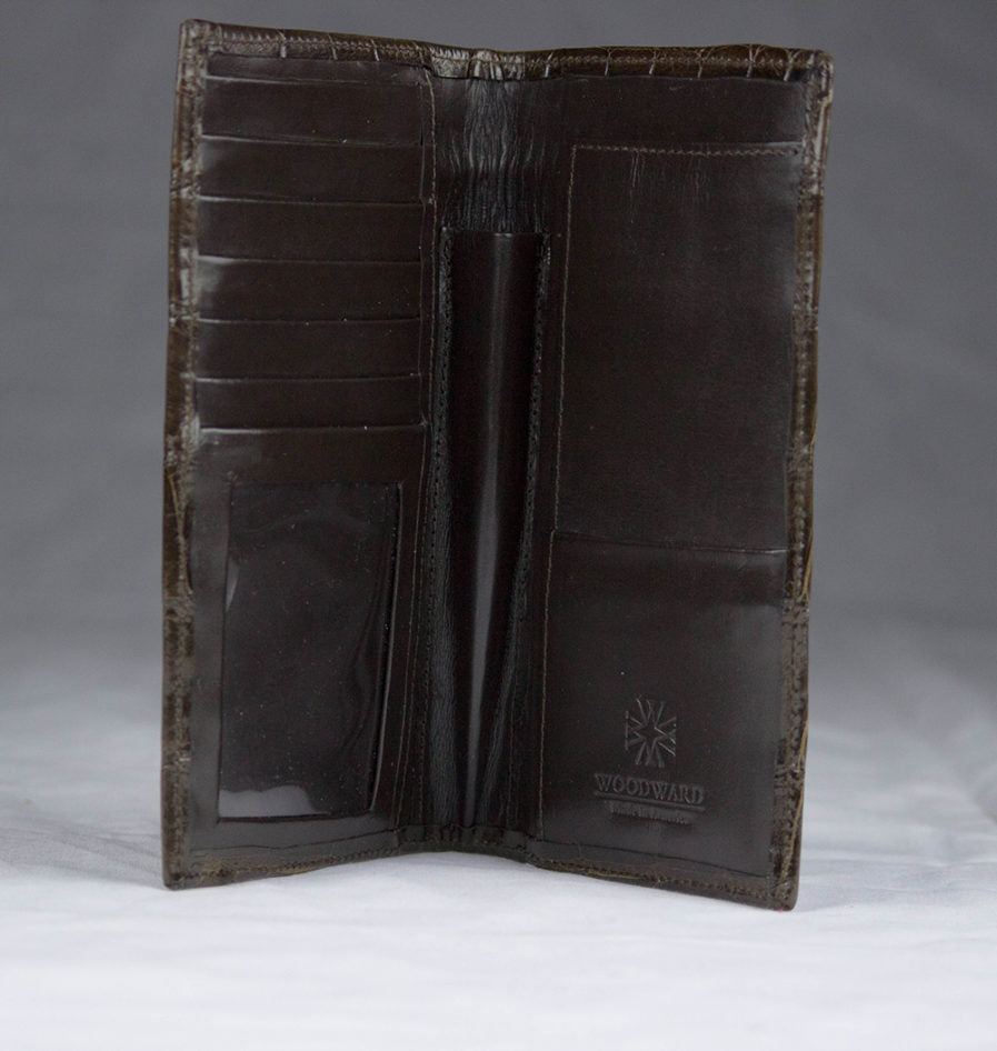 Chocolate Alligator Checkbook Wallet