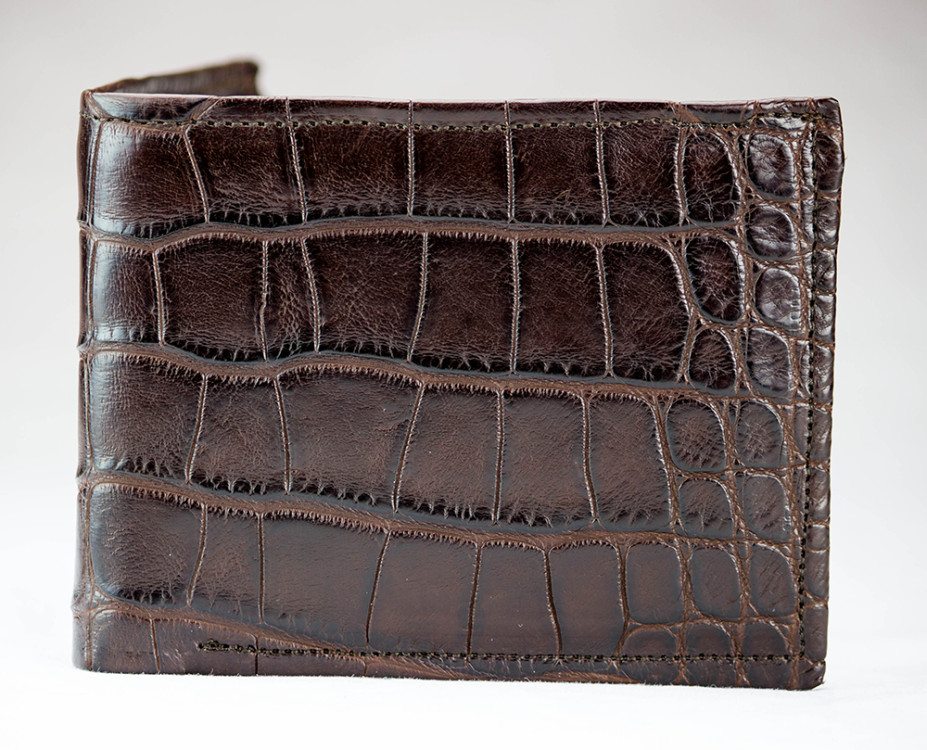 Matte Brown "Classic Billfold" Alligator Wallet