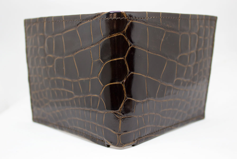 Chocolate “President” Full Alligator Wallet