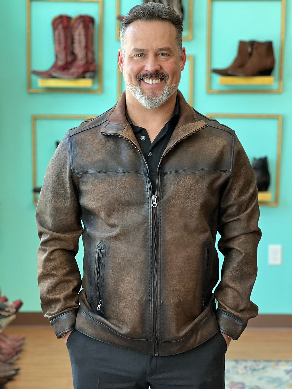 Burnished Chocolate Leather Jacket