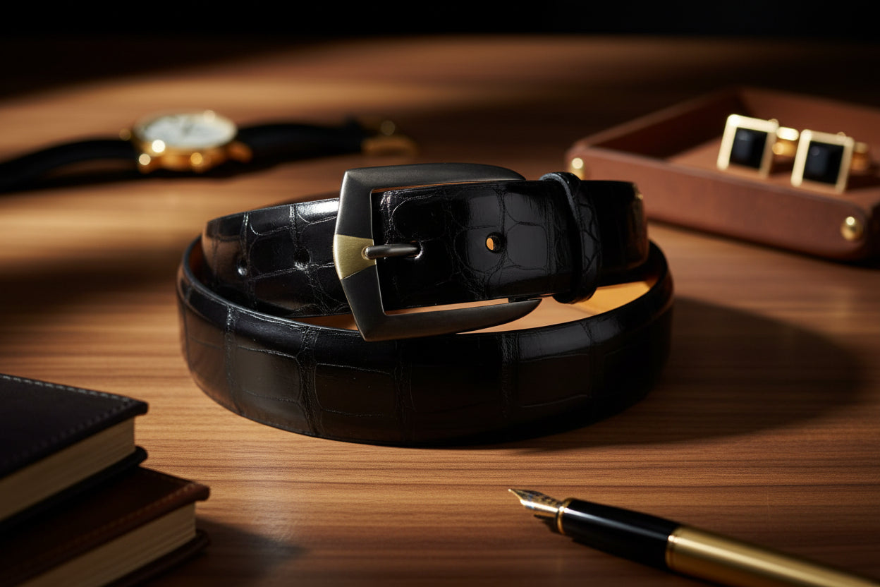 Black and Gold Belt Buckle