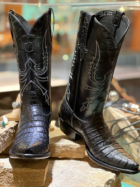 Black Caiman Crocodile Boots with Xtoe JohnAllenWoodward