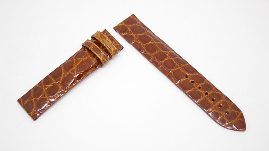 Cognac Glazed Optimal Alligator Watch Strap