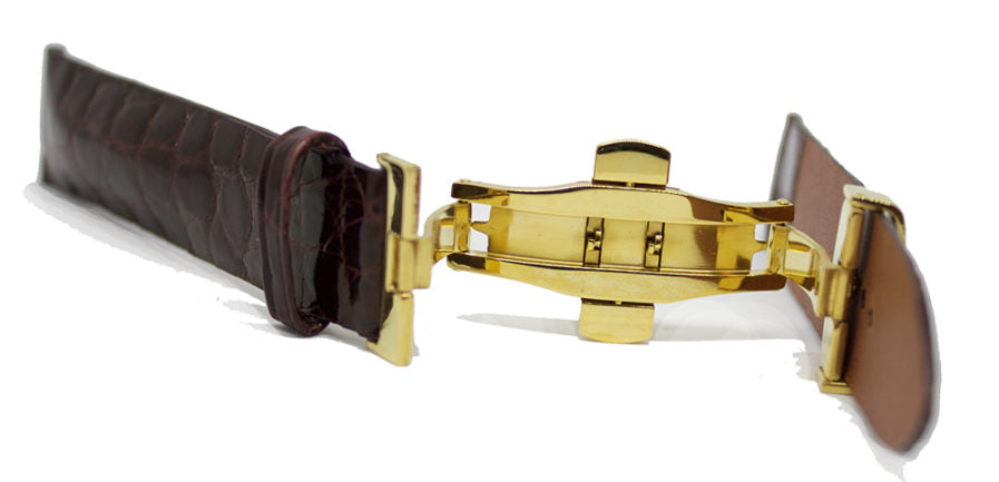 Chocolate Optimal Cut Alligator Watch Strap
