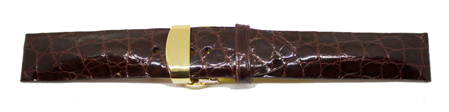 Chocolate Optimal Cut Alligator Watch Strap