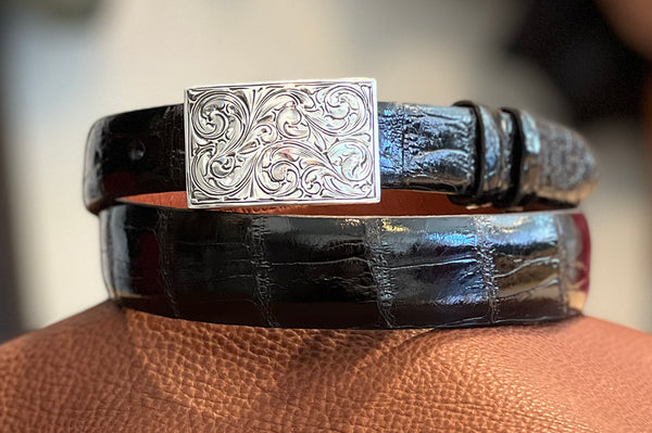 Bohlin Engraved Dress Silver Buckle