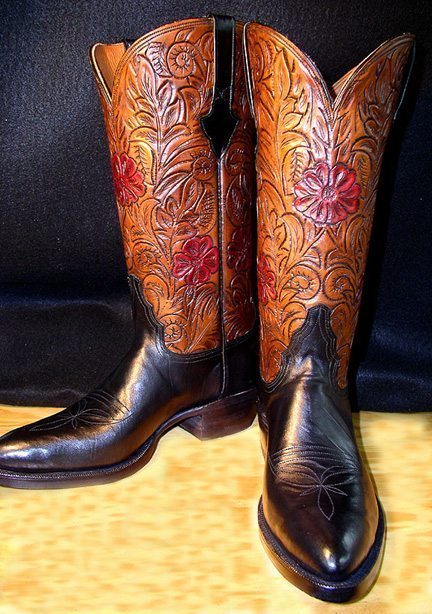 Hand Tooled Tops with Flower