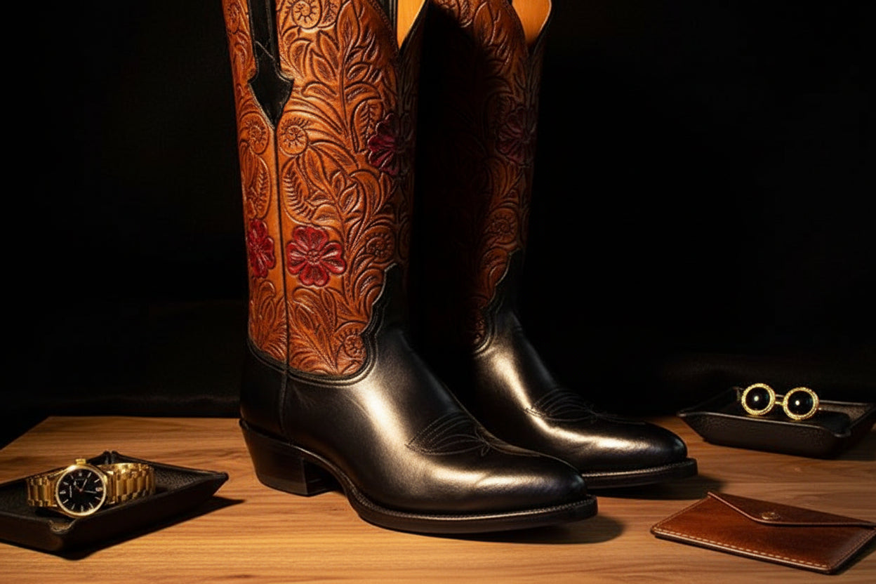 Hand Tooled Tops with Flower