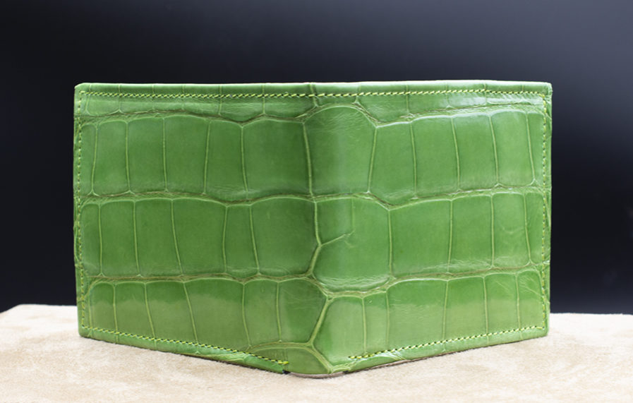 Lime and Dark Green “President” Full Alligator Wallet