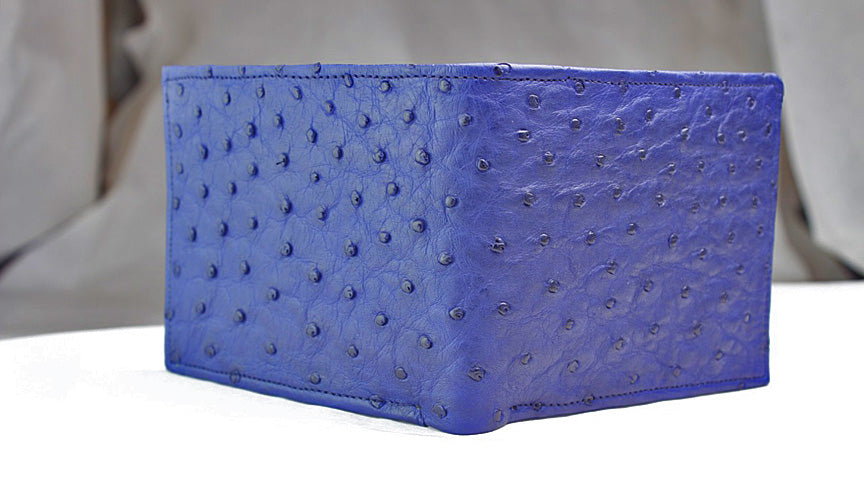 Blue "President" Full Ostrich Wallet