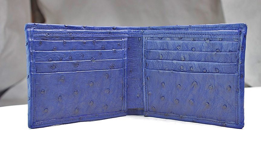 Blue "President" Full Ostrich Wallet