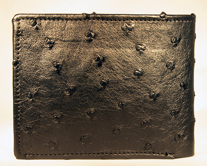 Black "President" Full Ostrich Wallet