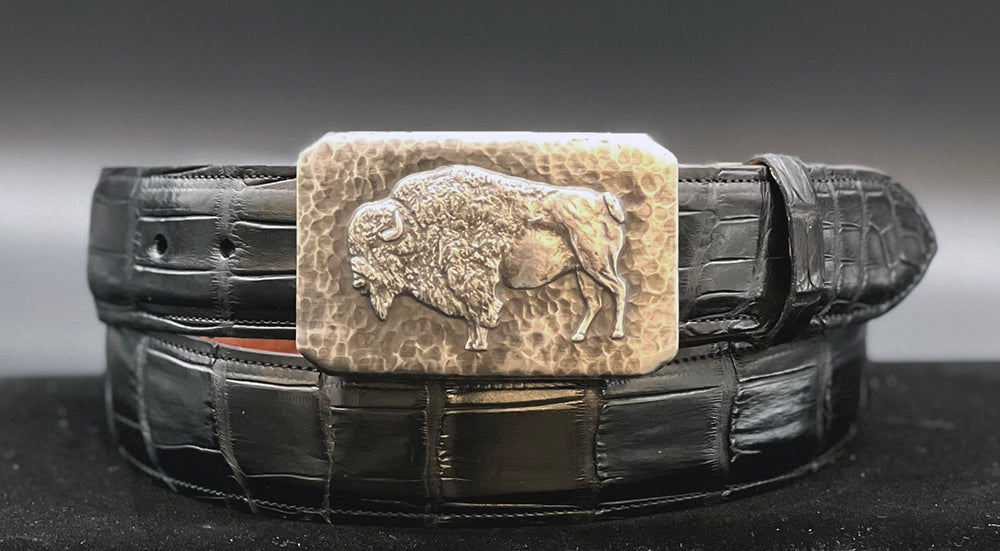 Bohlin "Pounded Bison" Silver Buckle