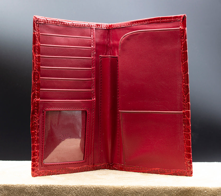 Red Alligator long wallet