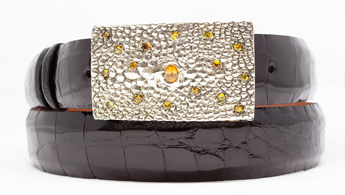 “Sterling and Stones” Silver Buckle