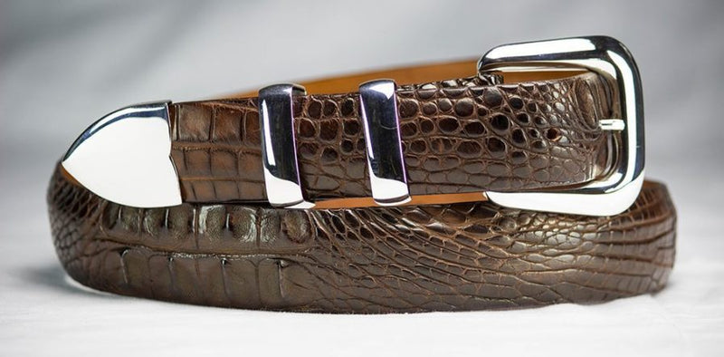 Brown Hornback Alligator Belt Strap