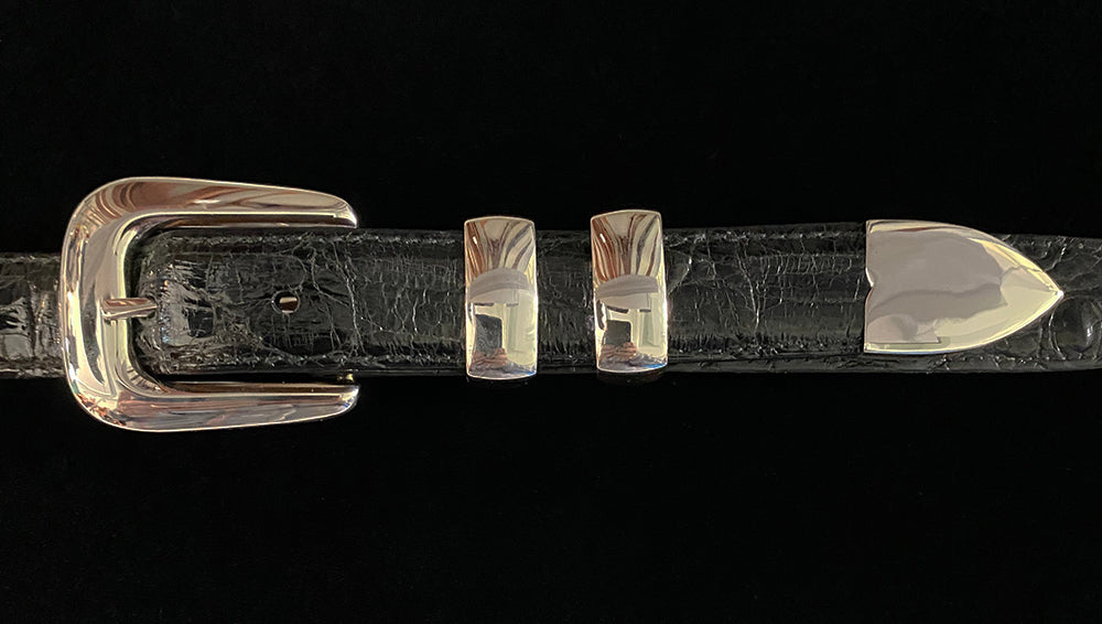 Vogt "New Yorker" 4 Piece Silver Buckle Set