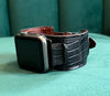 Black Matte Alligator Cuff Watch Strap for Apple Watch