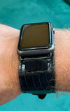 Black Matte Alligator Cuff Watch Strap for Apple Watch