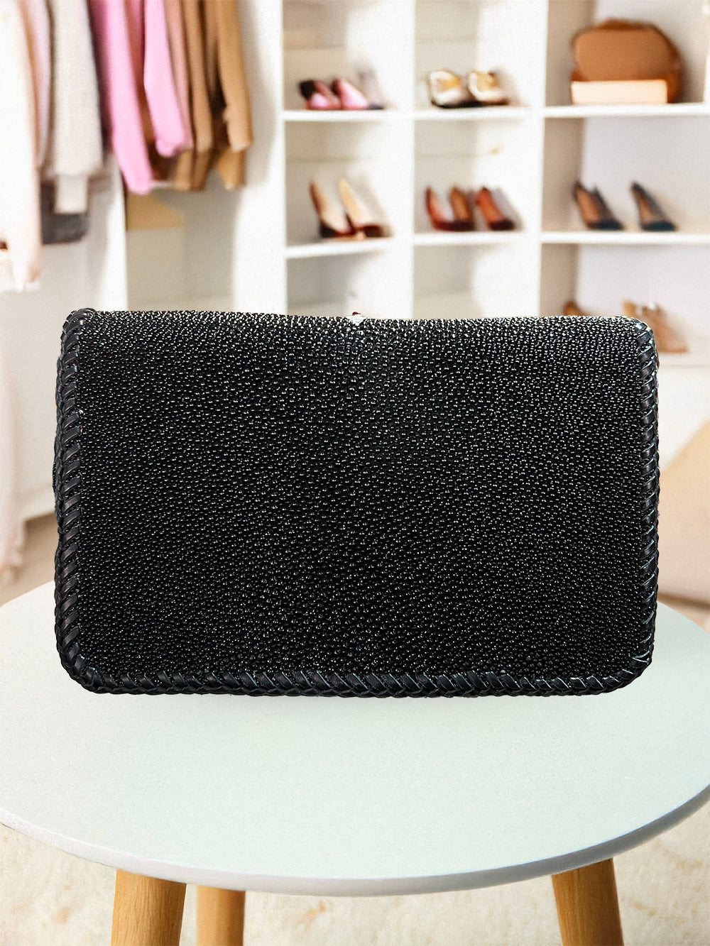 Stingray Handbag with Inset Ruby and Python Lining