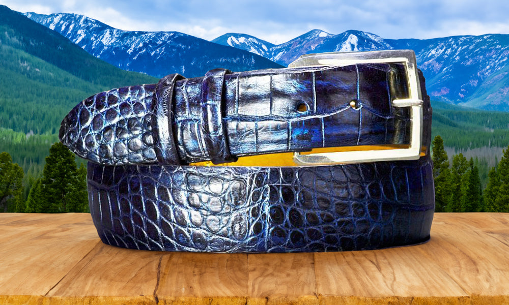 Matte/Soft Alligator Belt Strap With Complementary Buckle