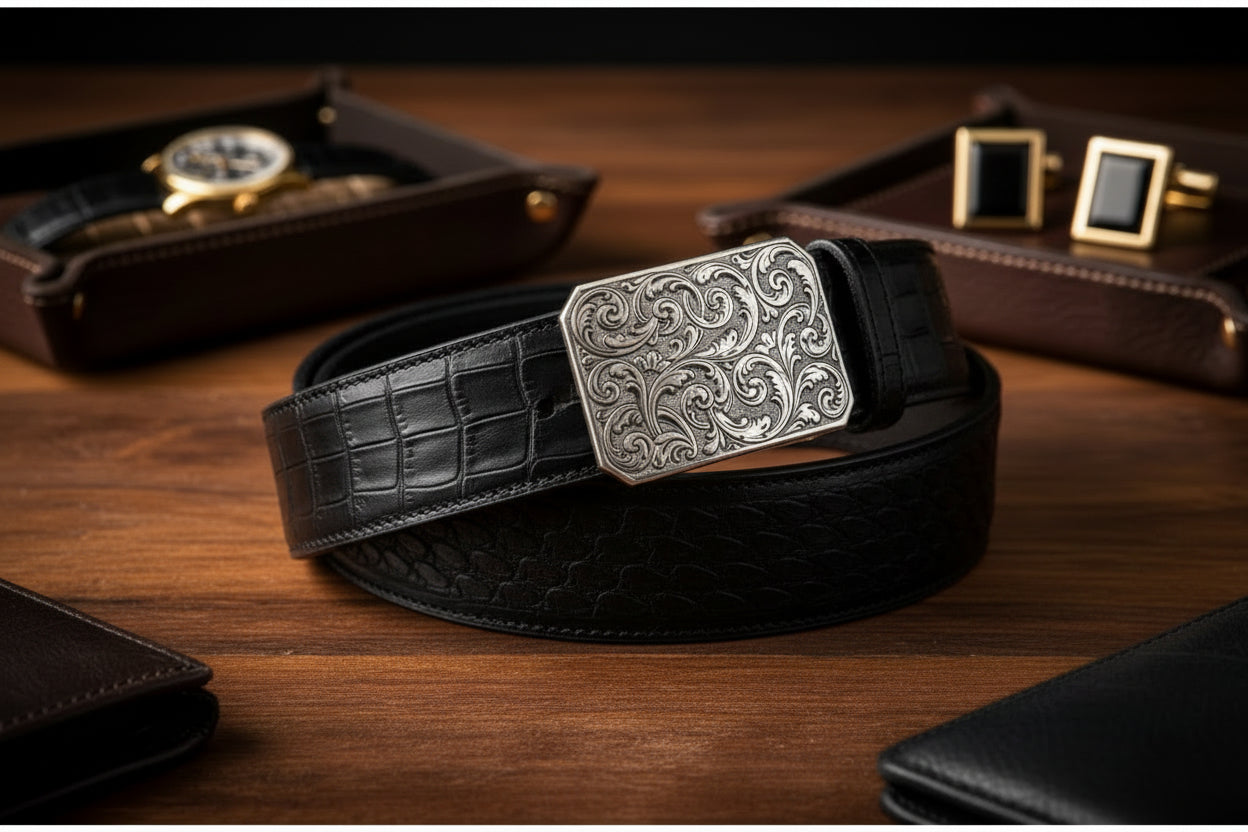 Vogt "Laramie" Engraved Sterling Silver Buckle