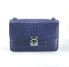 Blue Hornback Alligator Chain Handbag