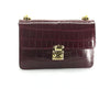 Burgundy Alligator Chain Handbag