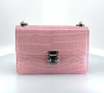 Pink Alligator Chain Handbag