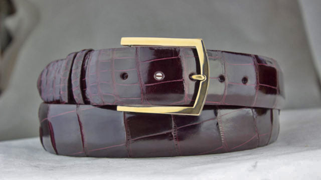 18k Gold belt buckle "Telluride" with Alligator Belt