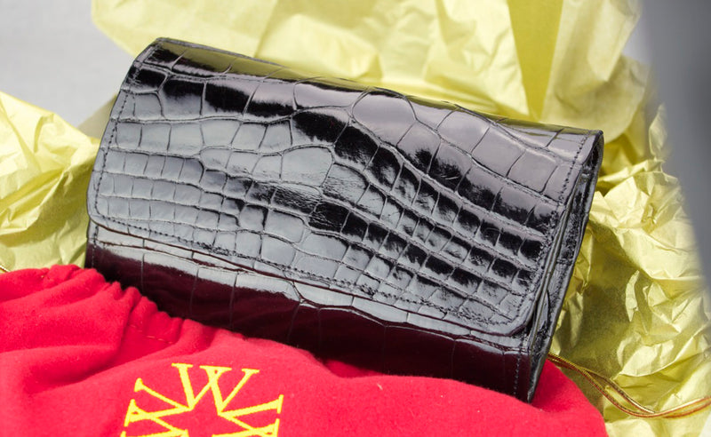 Black Alligator Women's Clutch Wallet