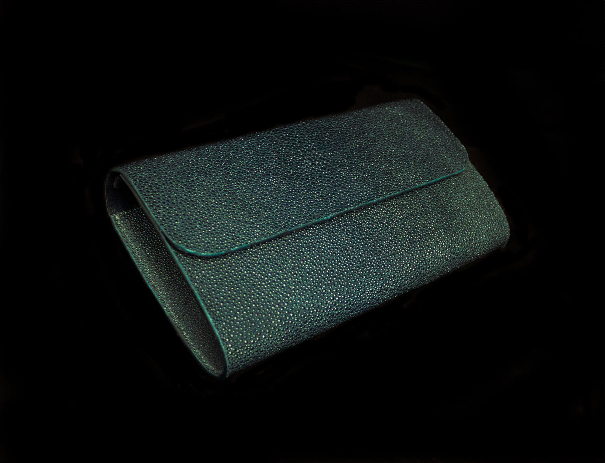 Dark Green Stingray Clutch