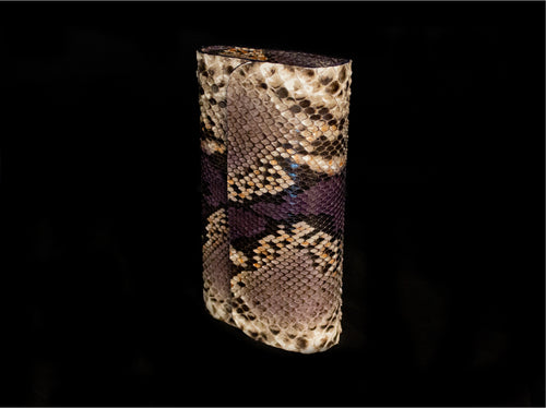 Natural and Purple Python Clutch